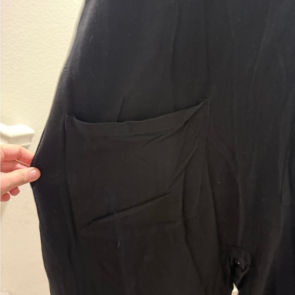 NWT Bumpsuit Maternity Black Romper Jumpsuit Linen Large Oversized Pockets - Picture 6 of 7